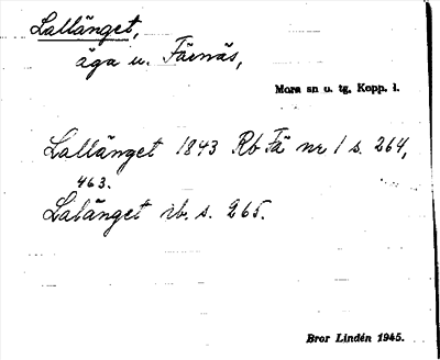 Bild på arkivkortet för arkivposten Lallänget