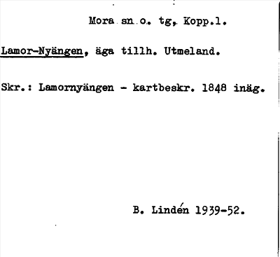Bild på arkivkortet för arkivposten Lamor-Nyängen