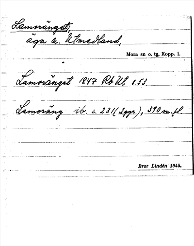 Bild på arkivkortet för arkivposten Lamoränget