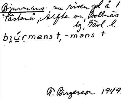 Bild på arkivkortet för arkivposten Bjurmans