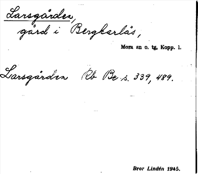 Bild på arkivkortet för arkivposten Larsgården