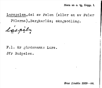 Bild på arkivkortet för arkivposten Larspelen