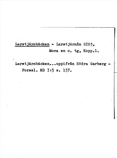 Bild på arkivkortet för arkivposten Larstjärnbäcken = Larstjärnån
