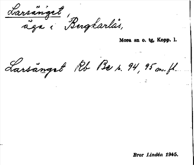 Bild på arkivkortet för arkivposten Larsänget