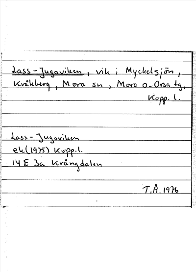 Bild på arkivkortet för arkivposten Lass-Jugoviken