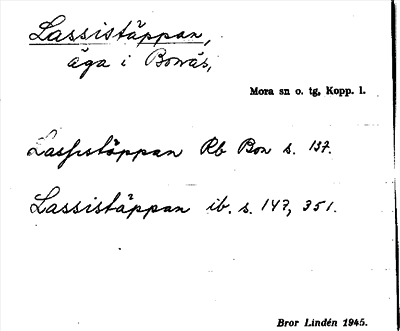 Bild på arkivkortet för arkivposten Lassistäppan