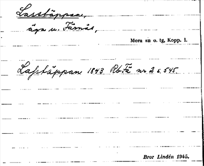 Bild på arkivkortet för arkivposten Lasstäppan