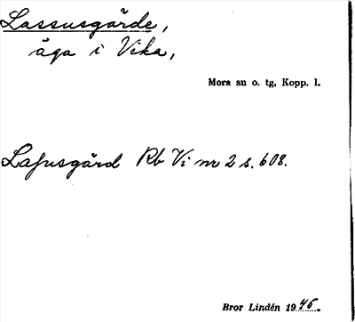 Bild på arkivkortet för arkivposten Lassusgärde