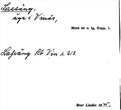 Bild på arkivkortet för arkivposten Lassäng