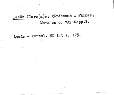 Bild på arkivkortet för arkivposten Lasås?