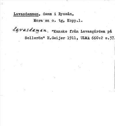 Bild på arkivkortet för arkivposten Lavasdammen