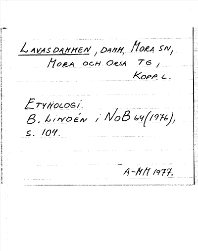 Bild på arkivkortet för arkivposten Lavasdammen