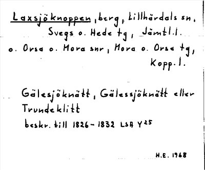 Bild på arkivkortet för arkivposten Laxsjöknoppen