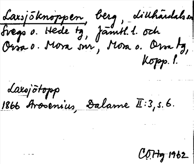 Bild på arkivkortet för arkivposten Laxsjöknoppen