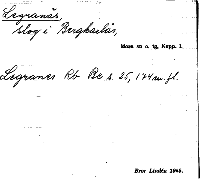 Bild på arkivkortet för arkivposten Legranäs