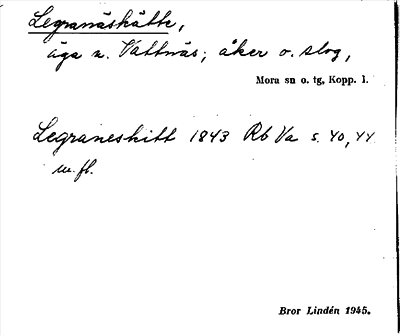 Bild på arkivkortet för arkivposten Legranäskätte
