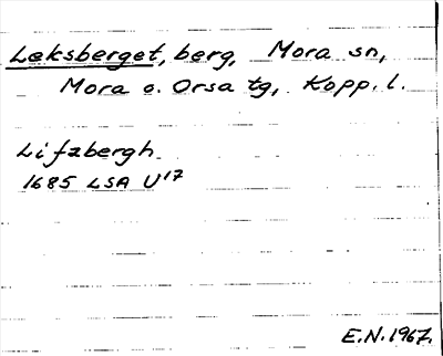 Bild på arkivkortet för arkivposten Leksberget