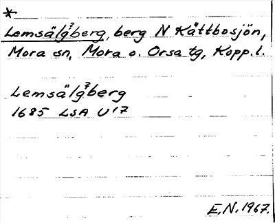 Bild på arkivkortet för arkivposten *Lemsälgberg