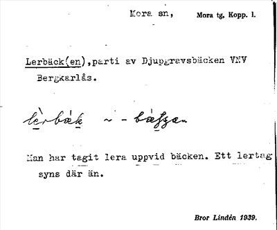 Bild på arkivkortet för arkivposten Lerbäck(en)