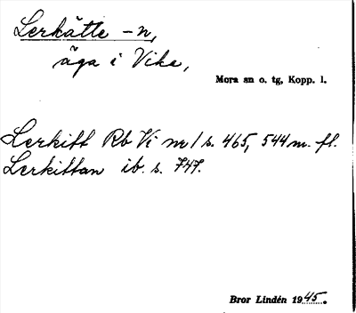 Bild på arkivkortet för arkivposten Lerkätte, Lerkätten