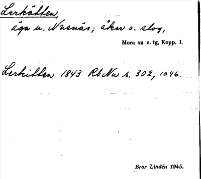 Bild på arkivkortet för arkivposten Lerkätten
