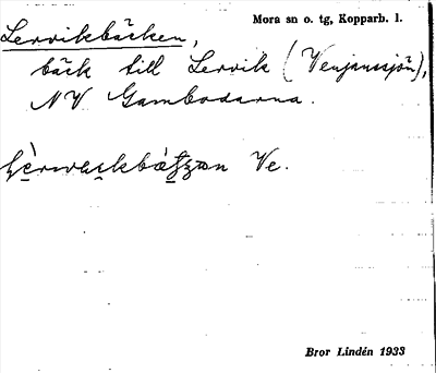 Bild på arkivkortet för arkivposten Lervikbäcken