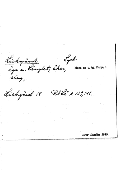 Bild på arkivkortet för arkivposten Lickgärde