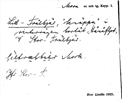 Bild på arkivkortet för arkivposten Lill-Trälbjäs