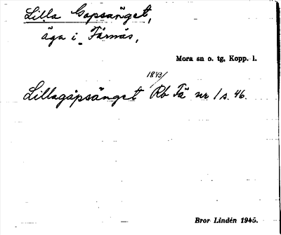 Bild på arkivkortet för arkivposten Lilla Gopsänget