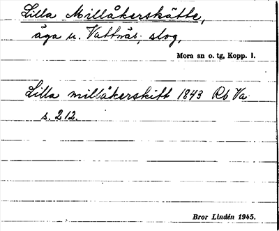 Bild på arkivkortet för arkivposten Lilla Millåkerskätte
