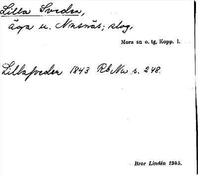Bild på arkivkortet för arkivposten Lilla Sveden