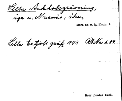 Bild på arkivkortet för arkivposten Lilla Änkholsgrävning