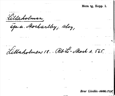 Bild på arkivkortet för arkivposten Lillaholmen