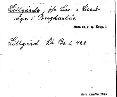 Bild på arkivkortet för arkivposten Lillgärde