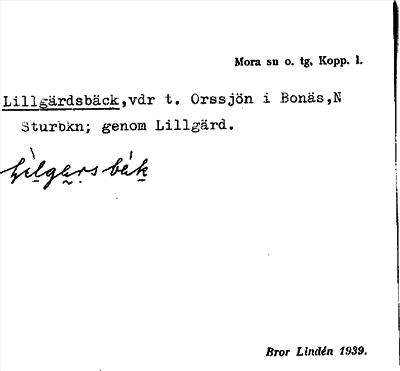 Bild på arkivkortet för arkivposten Lillgärdsbäck