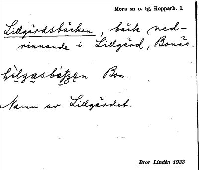 Bild på arkivkortet för arkivposten Lillgärdsbäcken