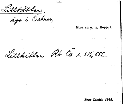 Bild på arkivkortet för arkivposten Lillkätten