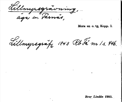Bild på arkivkortet för arkivposten Lillmyrsgrävning