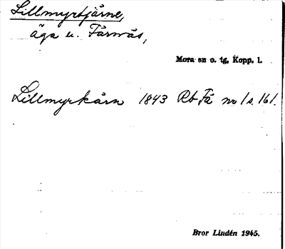 Bild på arkivkortet för arkivposten Lillmyrtjärne