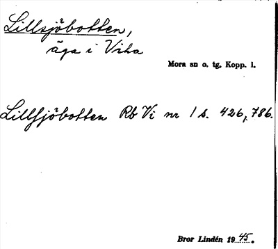 Bild på arkivkortet för arkivposten Lillsjöbotten