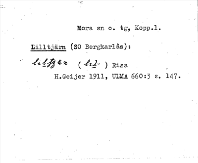 Bild på arkivkortet för arkivposten Lilltjärn