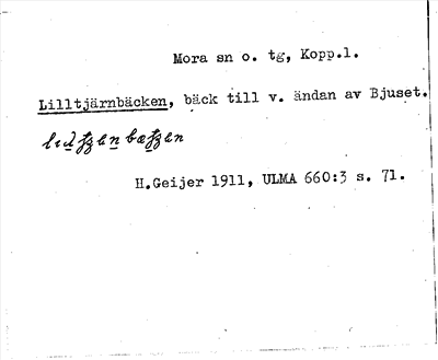 Bild på arkivkortet för arkivposten Lilltjärnbäcken