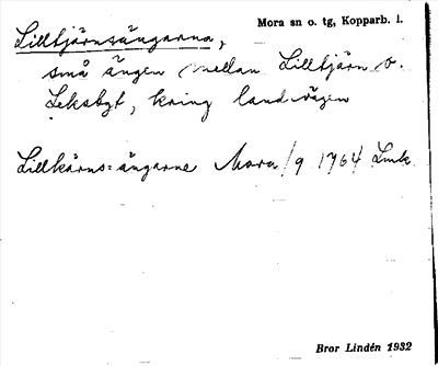 Bild på arkivkortet för arkivposten Lilltjärnsängarna