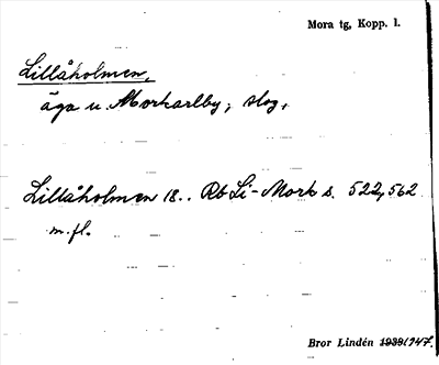 Bild på arkivkortet för arkivposten Lillåholmen