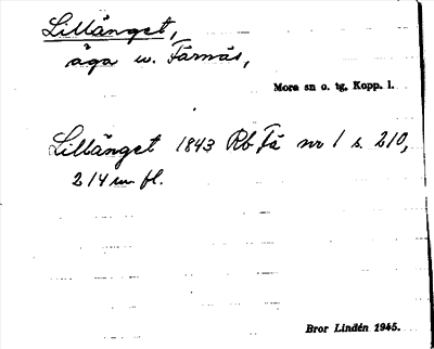 Bild på arkivkortet för arkivposten Lillänget