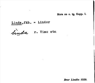 Bild på arkivkortet för arkivposten Linda