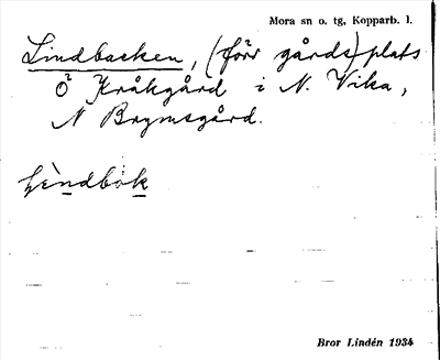 Bild på arkivkortet för arkivposten Lindbacken