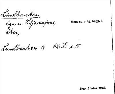 Bild på arkivkortet för arkivposten Lindbacken