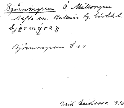 Bild på arkivkortet för arkivposten Björnmyren