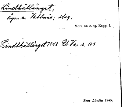Bild på arkivkortet för arkivposten Lindkällänget